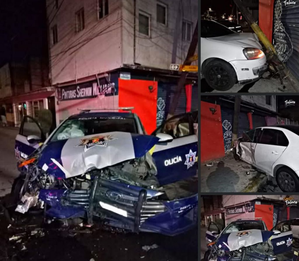 Conductor Ebrio Choca Patrulla en Toluca; Fue Detenido - Muspato