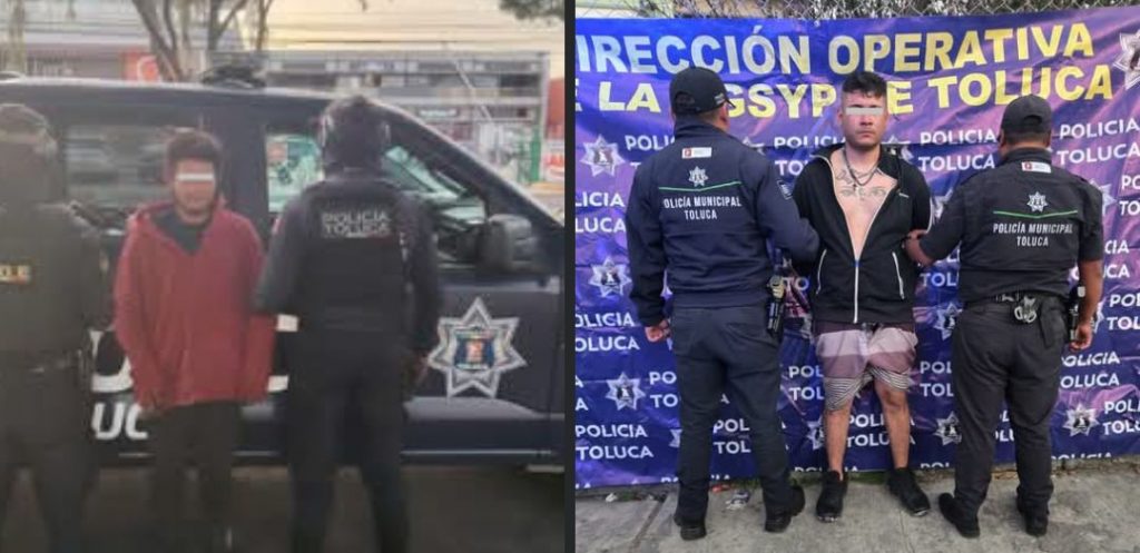 Detienen en Toluca a dos hombres por robo con violencia y posesión de ...